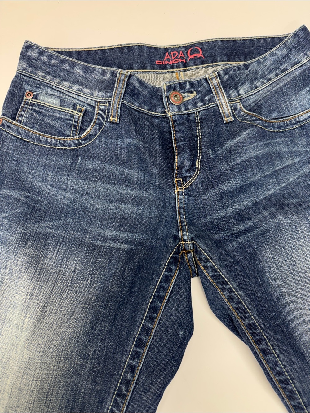 Cinch Ada Relaxed Lightly Distressed Bootcut Denim Jeans - Picture 3 of 12